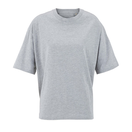 BOXY WOMEN T-SHIRT OVERSIZE Jasnoszary Melanż S03807-DH-XL 