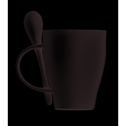 Kubek z łyżeczką, 300 ml Biały MO6255-06 (6)