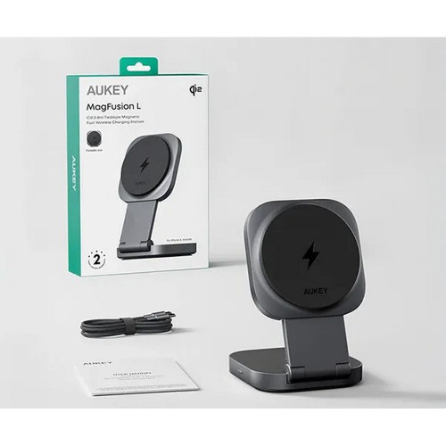 Magnetyczna ładowarka bezprzewodowa 15W Aukey Grafitowy VAM11-15 (5)