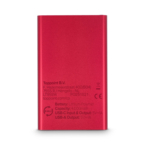 Enera Powerbank USB-C 4000 mAh R-AL Czerwony LT95514-N0021 (2)