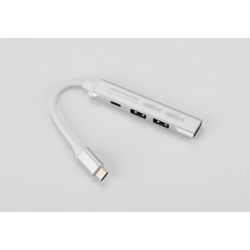 Rozdzielacz HUB USB z kablem typ C - ROSKO Srebrny 09163-00 (6)