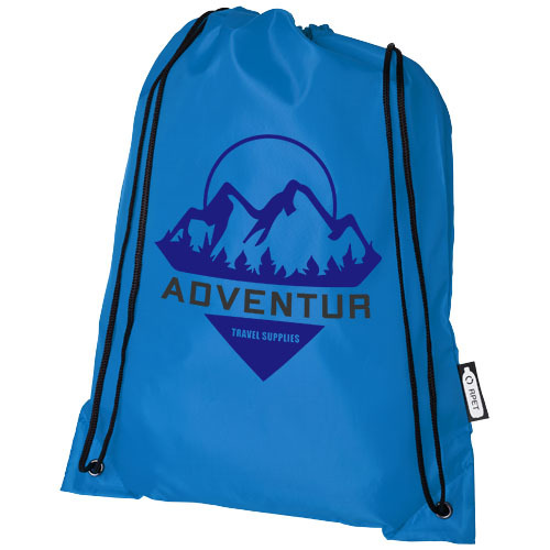 Plecak Oriole ze sznurkiem ściągającym z recyklowanego plastiku PET Niebieski 12046152 (1)