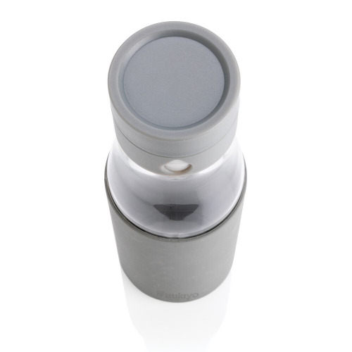 Szklana butelka 650 ml Ukiyo, monitorująca ilość wypitej wody Szary P436.722 (3)