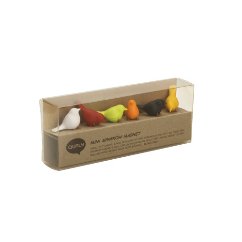 Zestaw 6 magnesów Mini Sparrow pastelowych Wielokolorowy QL10258-CF (2)