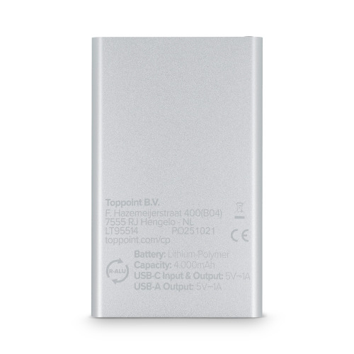 Enera Powerbank USB-C 4000 mAh R-AL Srebrny LT95514-N0005 (1)
