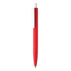 Długopis X3 z przyjemnym w dotyku wykończeniem czerwony