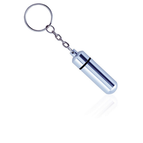 Brelok do kluczy z pojemnikiem na tabletki Srebrny V4916-32 (4)