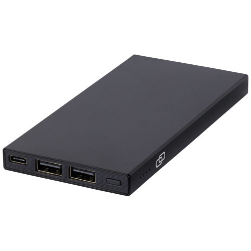 Connect powerbank o pojemności 5000 mAh z aluminium RCS pochodzącego z recyklingu  Czarny 12434990 (11)