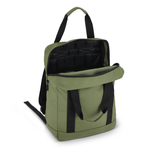 Plecak z powłoką PU, wykonany z materiału R-PET 600D, 27,5 x 12 x 37,5 cm, 12 l Oliwkowa zieleń LT95362-N0043 (3)