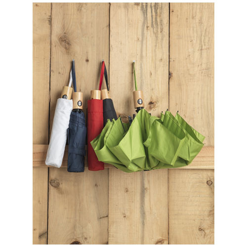 Składany, automatycznie otwierany/zamykany parasol Bo 21” wykonany z plastiku PET z recyklingu Czerwony 10914304 (6)