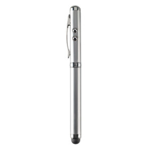 Długopis i wskaźnik laserowy srebrny mat