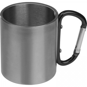 Kubek metalowy z karabińczykiem 200 ml ANGELICA Czarny