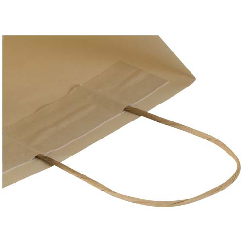 Torba z papieru z makulatury o gramaturze 150 g/m² ze skręcanymi uchwytami – 18 x 9 x 23 cm Złamana biel 1ZM02202 (4)
