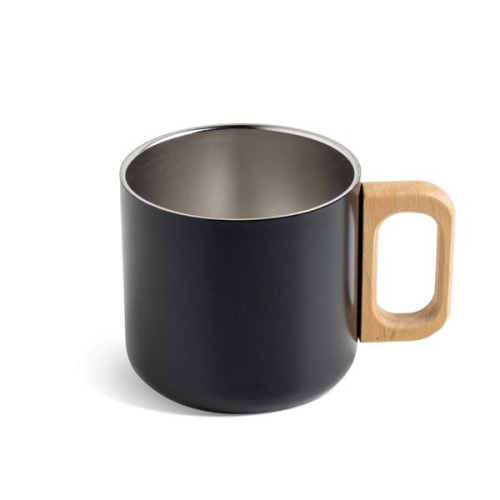 Kubek ze stali nierdzewnej o podwójnych ściankach o pojemności 350 ml, drewniany uchwyt / Neosteel Biały IP37072000 (5)