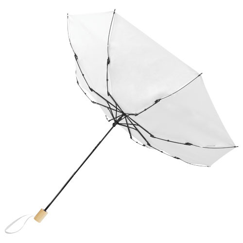 Składany wiatroodporny parasol 51 cm z PET z recyklingu Birgit Biały 10914501 (3)