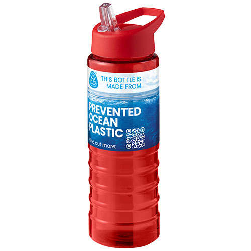 H2O Active® Eco Treble bidon z pokrywką z tutką o pojemności 750 ml  Czerwony 21048208 (1)