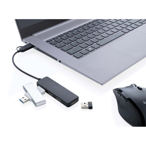 Hub USB 2.0 z USB C RABS Czarny P308.261 (1)