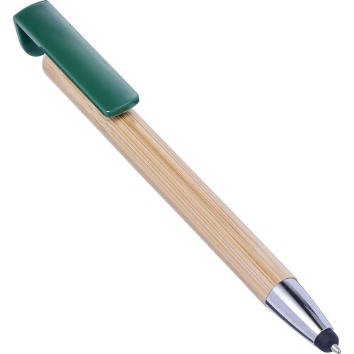 Długopis, touch pen, stojak na telefon zielony V1929-06 (1)