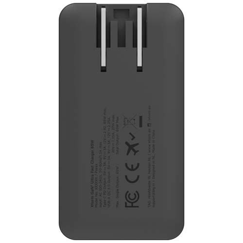 Xtorm szybka ładowarka podróżna o mocy 65 W z kablem i etui podróżnym Czarny 12460090 (3)