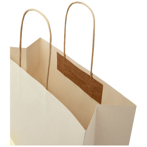 Torba papierowa z odpadów rolniczych ze skręcanymi uchwytami – 31 x 12 x 25 cm Złamana biel 1ZM00301 (5)