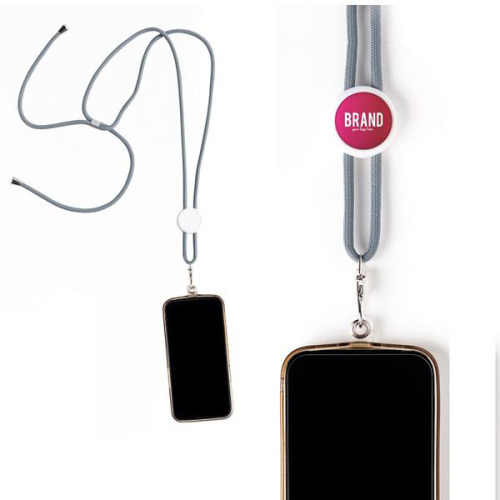 Smycz z uchwytem na telefon z RPET / Daily Czarny IP14086411 (1)