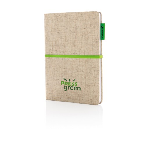 Ekologiczny notatnik A5 z juty zielony, zielony P773.943 (13)