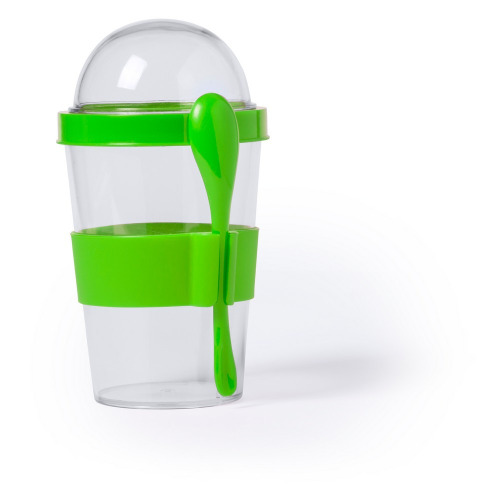 Pudełko śniadaniowe 420 ml, łyżeczka Zielony V7962-06 