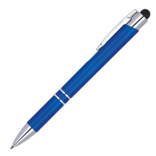 Długopis plastikowy touch pen z podświetlanym logo WORLD niebieski 089204 (2)