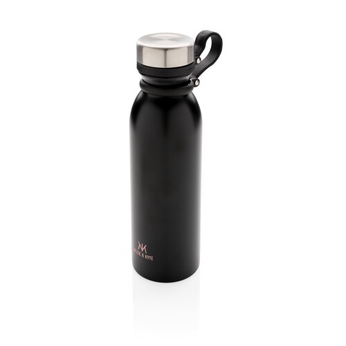 Próżniowa butelka sportowa 600 ml z silikonowym uchwytem czarny P436.711 (5)