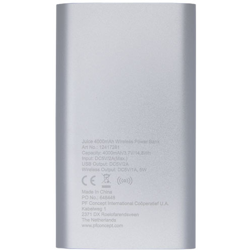 Juice bezprzewodowy powerbank 4000 mAh  Srebrny 12417281 (4)