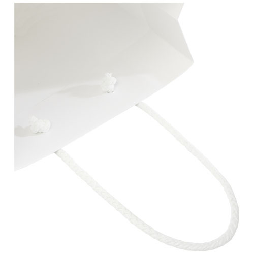 Ręcznie robiona torba z papieru integra z plastikowymi uchwytami – 18 x 9 x 23 cm Biały 1ZB00901 (6)
