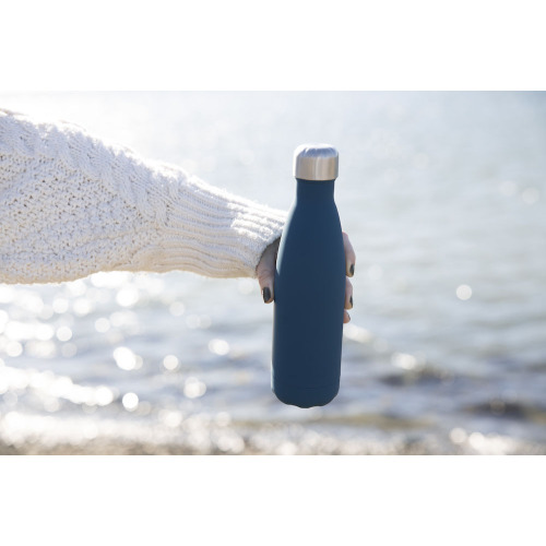 Butelka z gumową powłoką NILS 12/24H 0,5 L, niebieski mat Niebieski 5018262- (3)