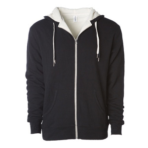 Bluza Unisex z Kapturem Dekatyzowana Frotte Sherpa - Black & Natural