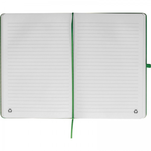 Notatnik A5 w linie z PU z recyklingu CLEO Ciemnozielony 2374899 (6)