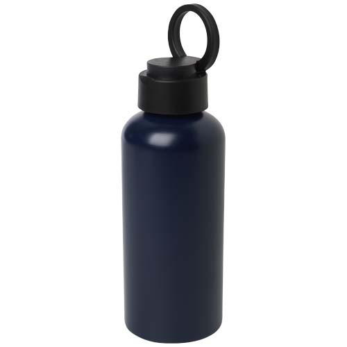 Trinity butelka na wodę z aluminium z recyklingu z certyfikatem RCS, z pokrywką RPET 600 ml Navy Blue 10081555 (5)