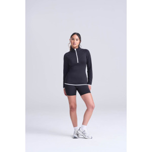 Bluza Sportowa Damska Slim Fit Odprowadzajaca Wilgoc - Jet Black & Arctic White