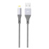 Nylonowy kabel do transferu danych LK30 Lightning Quick Charge 3.0 szary EG 818507  thumbnail