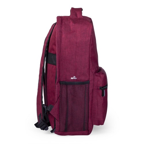 Plecak chroniący przed kieszonkowcami, przegroda na laptopa 15" i tablet 10", ochrona RFID czerwony V0767-05 (2)