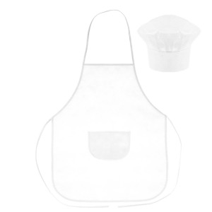 Zestaw małego kucharza, fartuch kuchenny i czapka kucharska, rozmiar dziecięcy | Nedina