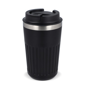 Termos na kawę ze stali nierdzewnej pochodzącej z recyklingu, 400 ml Czarny