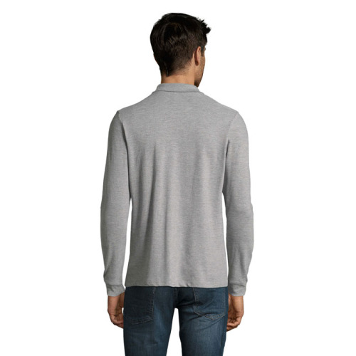 PERFECT MEN LSL POLO 180g Grey melange S02087-GY-S (1)