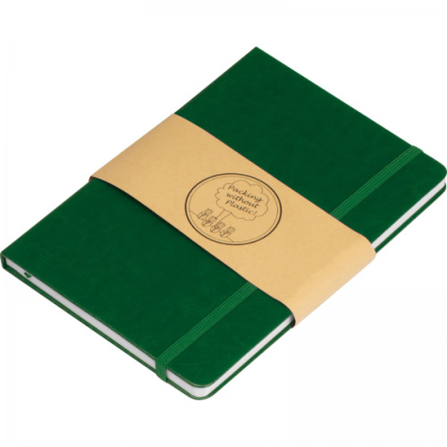 Notatnik A5 w linie z PU z recyklingu CLEO Ciemnozielony 2374899 (7)