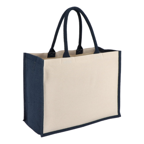 Jutowo-bawełniana torba na ramię OEKO-TEX® 42,5 x 19 x 32 cm 320 g/m² Ciemnoniebieski LT95373-N0010 