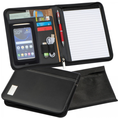 Folder A5 z notatnikiem w linie LOGAN Czarny 2063303 