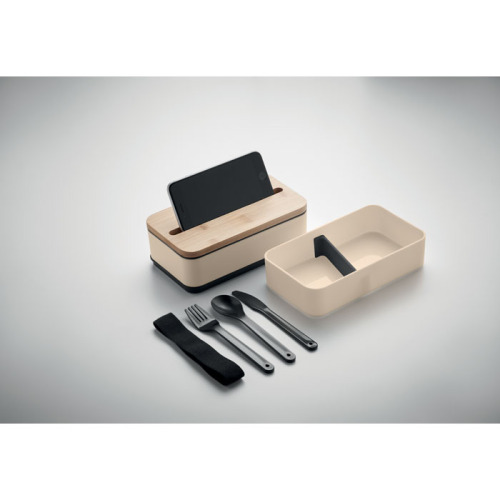 Lunch box z PP z recyklingu Bezowy MO2088-13 (1)