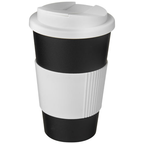 Americano® 350 ml tumbler with grip & spill-proof lid Czarny 21069611 