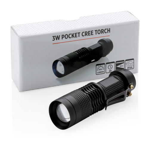 Kieszonkowa latarka CREE 3W Czarny P513.571 (12)