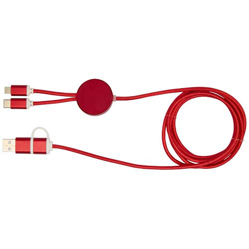 Alasia kabel do synchronizacji danych i szybkiego ładowania 5 w 1 27 W o długości 150 cm z tworzyw sztucznych i aluminium pochodzących z recyklingu Czerwony 12442521 (4)