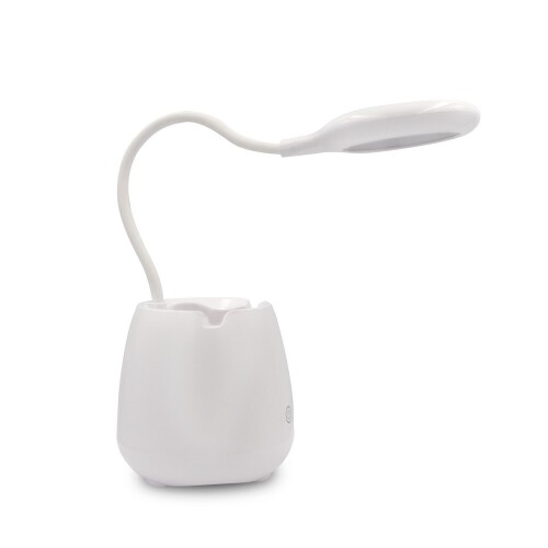 Lampka na biurko, głośnik bezprzewodowy 3W, stojak na telefon, pojemnik na przybory do pisania biały V0188-02 (9)
