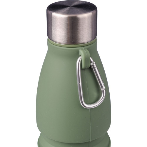 Składana butelka sportowa 550 ml z karabińczykiem Zielony VA459-06 (5)